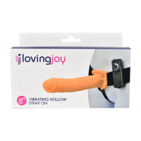 Loving Joy 7 Inch Vibrating Hollow Strap On Vanilla