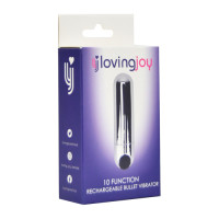 Loving Joy 10 Function Rechargeable Bullet Vibrator Silver Loving Joy 10 Function Rechargeable Bullet Vibrator Silver