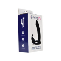 Loving Joy Double Fun Vibrating Rabbit Double Penetration Strap-On Loving Joy Double Fun Vibrating Rabbit Double Penetration Strap-On