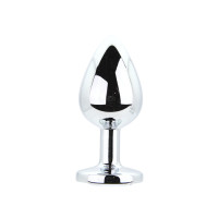 Toosh Metal Butt Plug Silver Set of 3 Clear Stone
