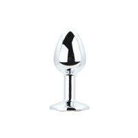 Toosh Metal Butt Plug Silver Set of 3 Clear Stone