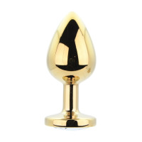 Toosh Metal Butt Plug Gold Set of 3 Clear Stone