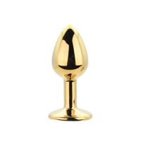 Toosh Metal Butt Plug Gold Set of 3 Clear Stone
