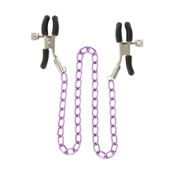 Stimulating Nipple Chain - Purple