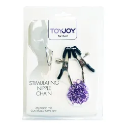 Stimulating Nipple Chain - Purple