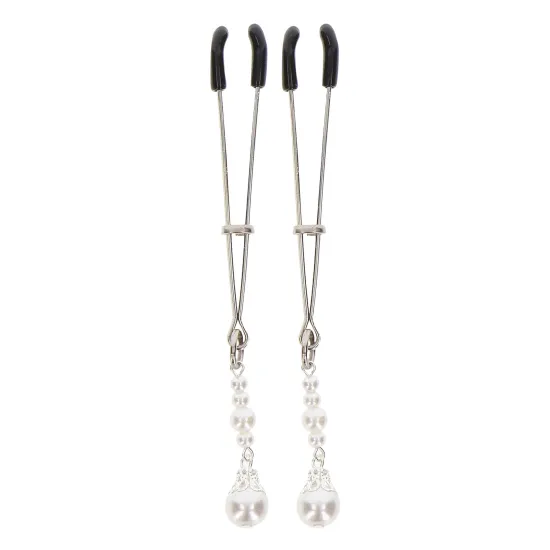 Tweezers With Pearls - Silver