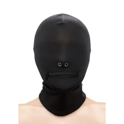Zippered Mouth Hood - Black
