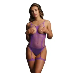 Le Desir Bliss Open Cup Strappy Teddy Purple